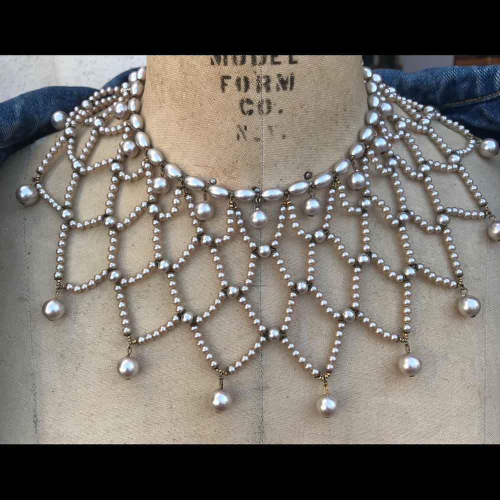 Rare Miriam Haskell Collar Necklace 1940s